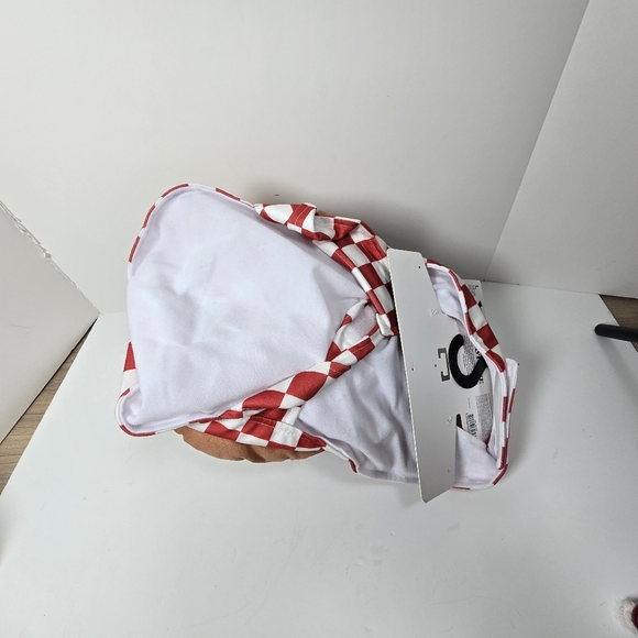 Bootique Dog Hamburger Costume with Red Checkered Pattern Sz S Nwt - Picture 4 of 6